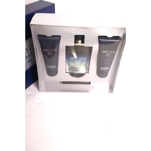 Jimmy Choo Man Blue Interparfum 4 Piece Set Spray x 2, After Shave, Gel Unopened - Picture 11 of 12